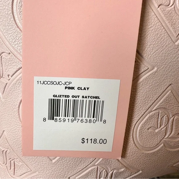 Juicy Couture Pink Satchel with Embossed Design and Gold Hardware - Picture 9 of 10